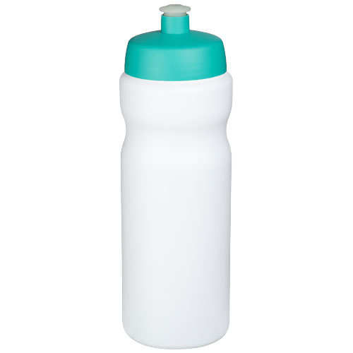 Bouteille de sport à personnaliser 650ml Baseline® Blanc et Vert eau